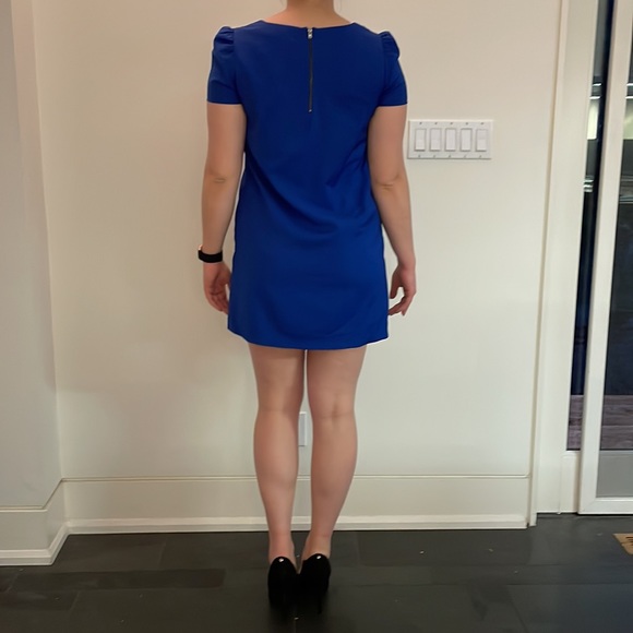 Zara Royal Blue Short Sleeve Mini Dress With Pockets Medium - Picture 3 of 8
